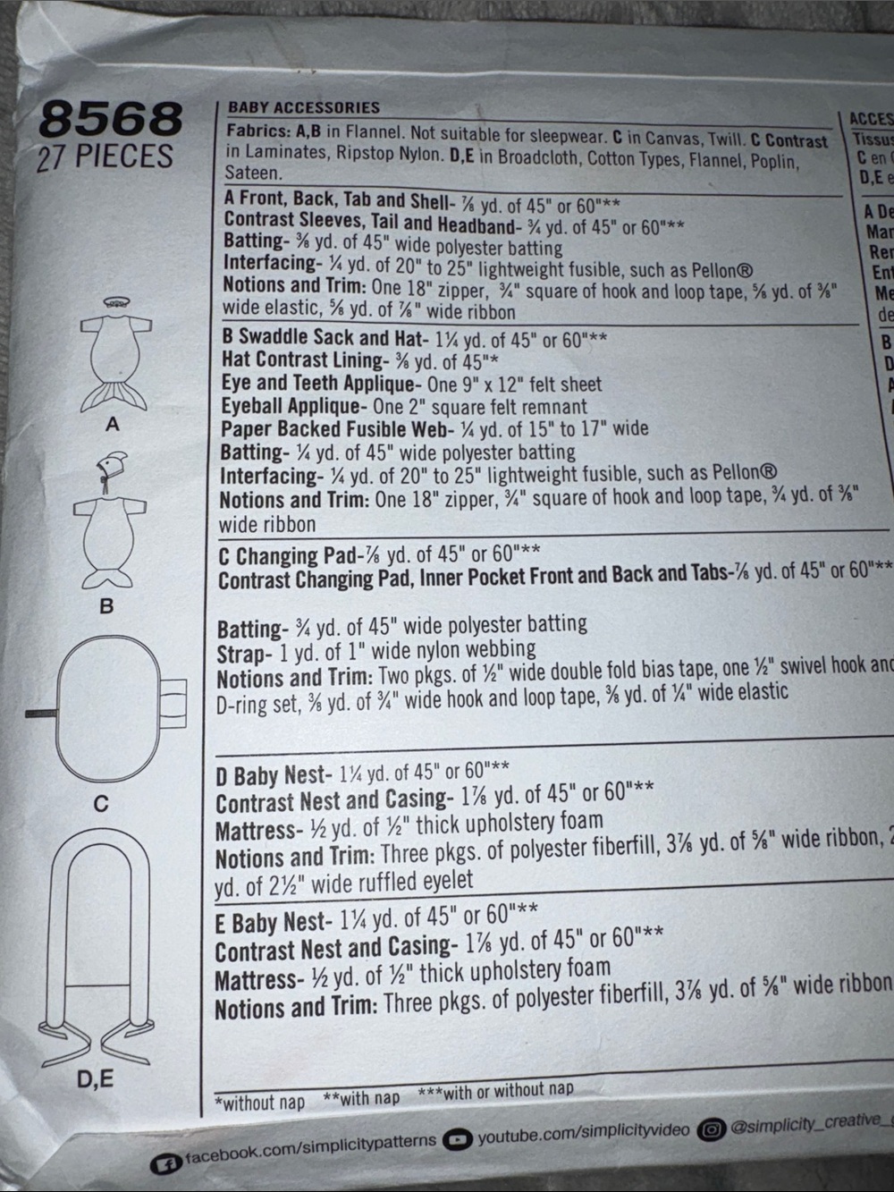 8568 Simplicity Baby pattern - Picture 2 of 3
